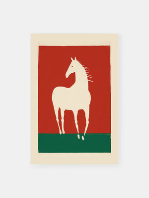 Ivory Minimalist Horse Poster