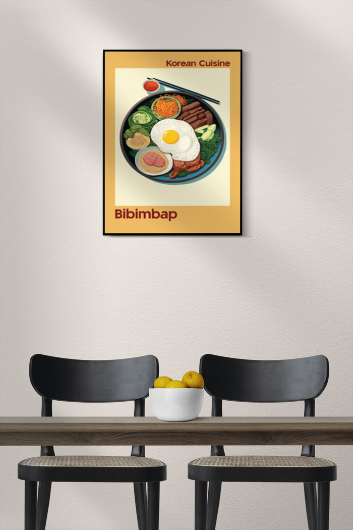 Korean Cuisine Bibimbap Advertisement Poster on Wall