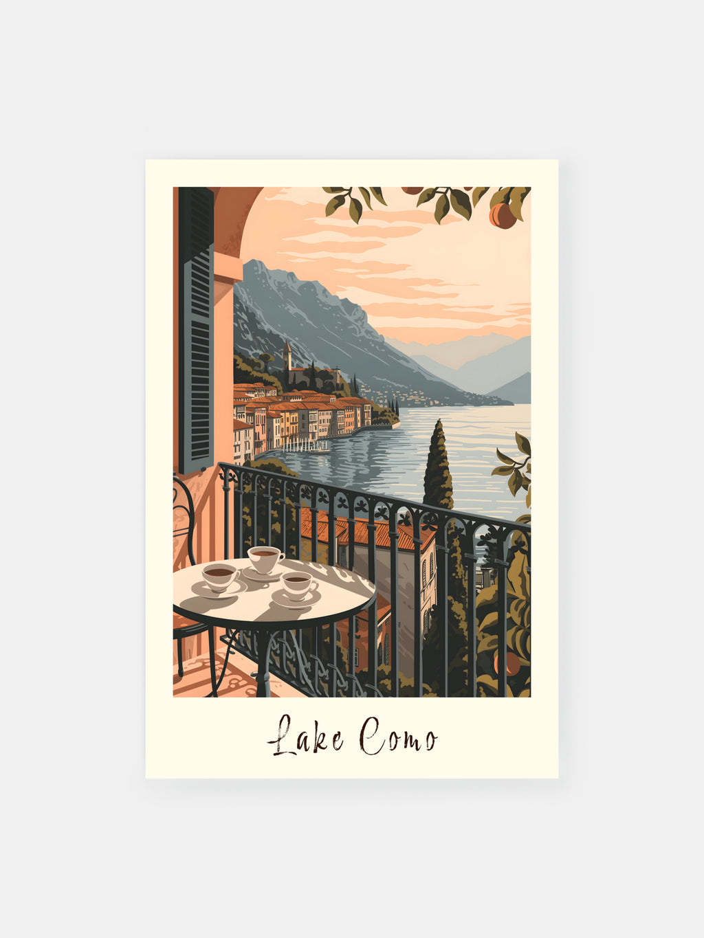 Lake Como Retro Italy Poster - Klumo Shop