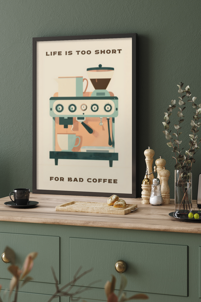 Coffee Machine Motivational Minimalistic Poster - Klumo Shop