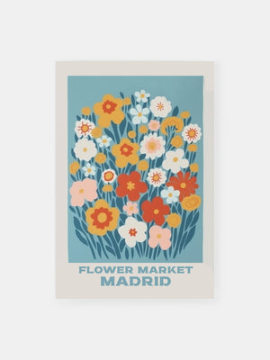 Madrid Market Blooms Poster