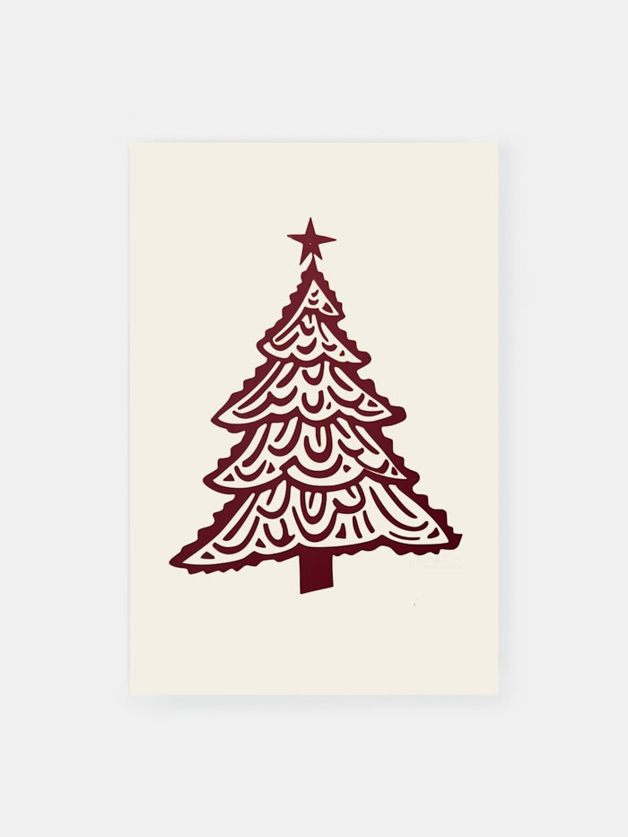 Maroon Weihnachtsbaum Poster