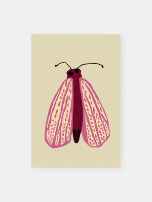 Maroon & Pink Moth Poster