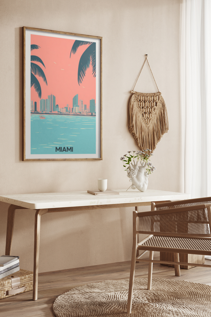 Miami Tree Posters Examples Miami Palms Cityscape Poster - Klumo Shop