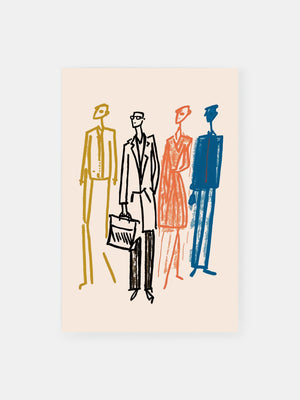 Mid-century Chic People Poster