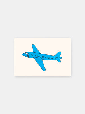 Minimalistisches blaues Flugzeug Poster