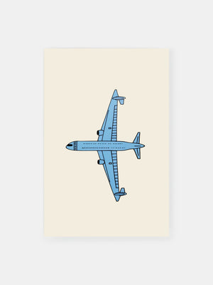 Minimalistisches Blauer Himmel Flugzeug Poster