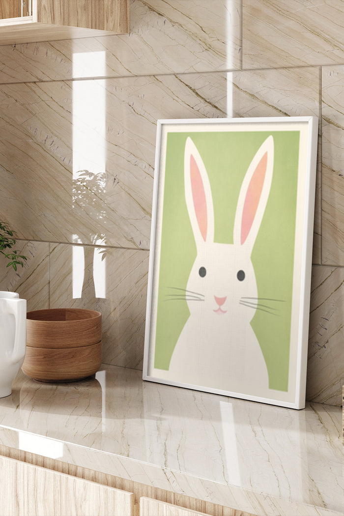 Minimalist Bunny Poster for Modern Wall Art Decor in a Stylish Interior
