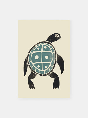 Minimalist Geometric Turtle Poster