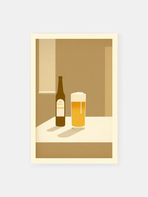 Minimalistisches Goldenes Bier Poster