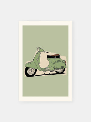 Minimalistisches grünes Scooter Poster