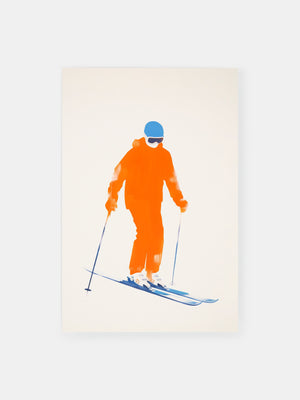 Minimalistisches Skifahrer Poster