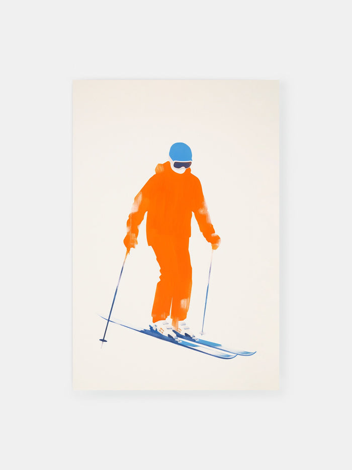 Minimalistisches Skifahrer Poster
