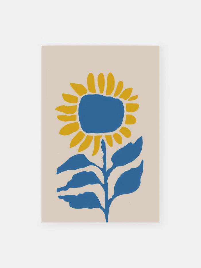 Minimalistisches Sonnenblumen Harmonie Poster