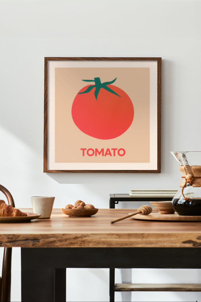 Minimalist Tomato Art Poster as Kitchen Decor