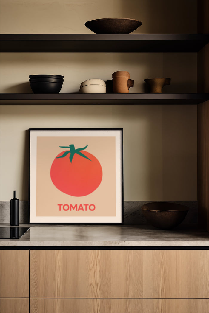 Minimalist Tomato Poster Artwork for Modern Kitchen Interior Decoration