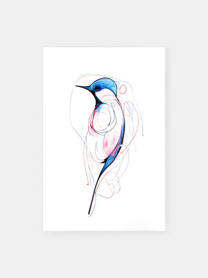 Minimalistisches Vogelporträt Poster