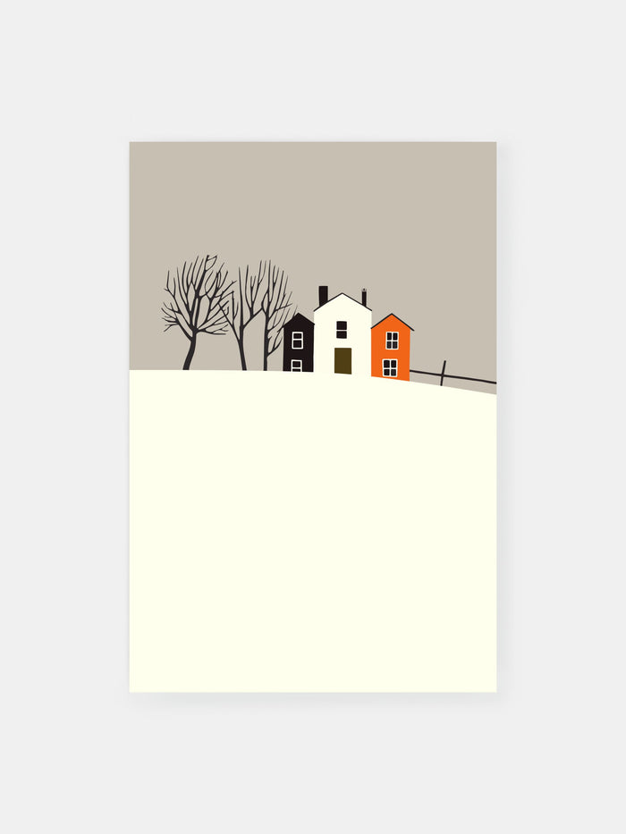 Minimalistisches Schneelandschaft Poster