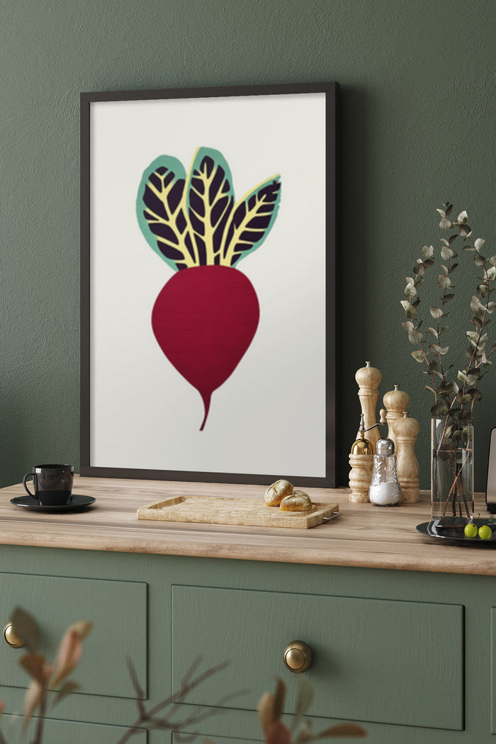 Modern Beetroot Illustration Art Print for Kitchen Decor