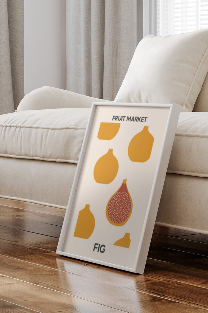 Stylish modern fruit market poster featuring figs, ideal for kitchen and dining room decor