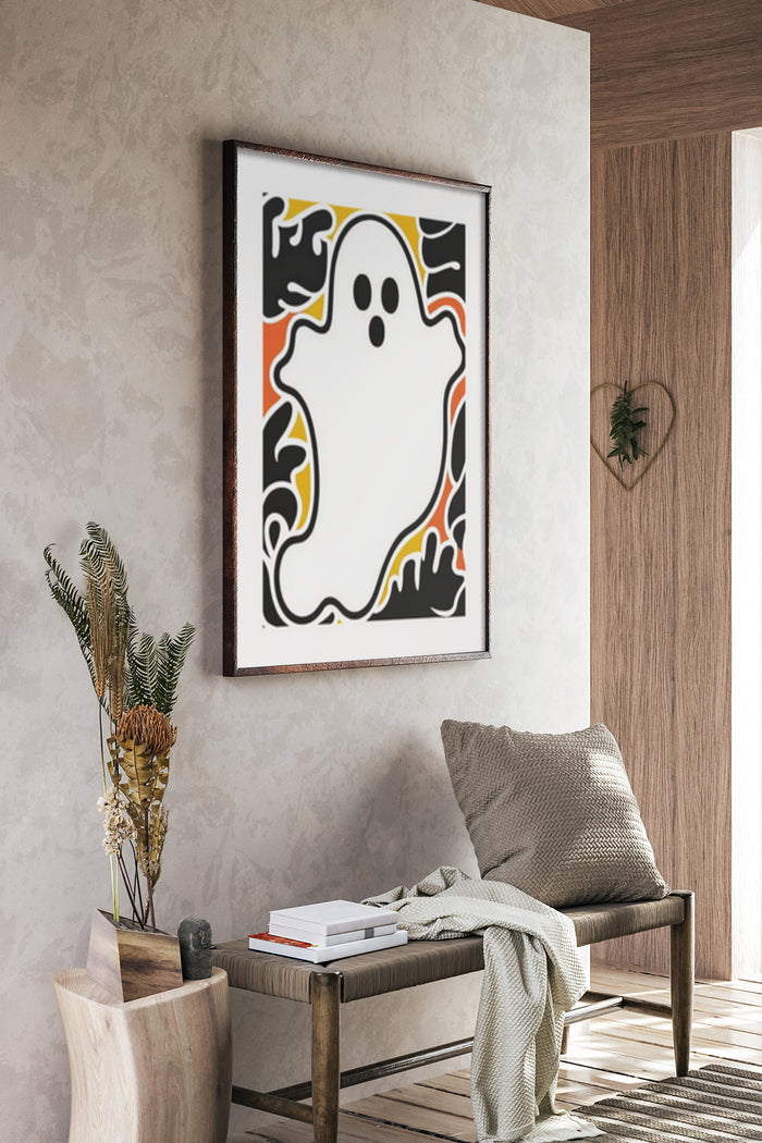 Contemporary Ghost Themed Artwork Displayed in a Stylish Home Setting
