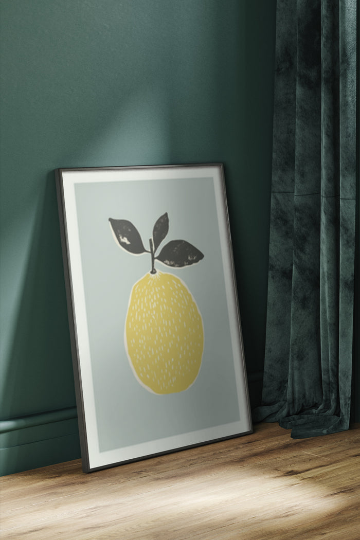 Contemporary Lemon Illustration Art Poster for Modern Home Decor