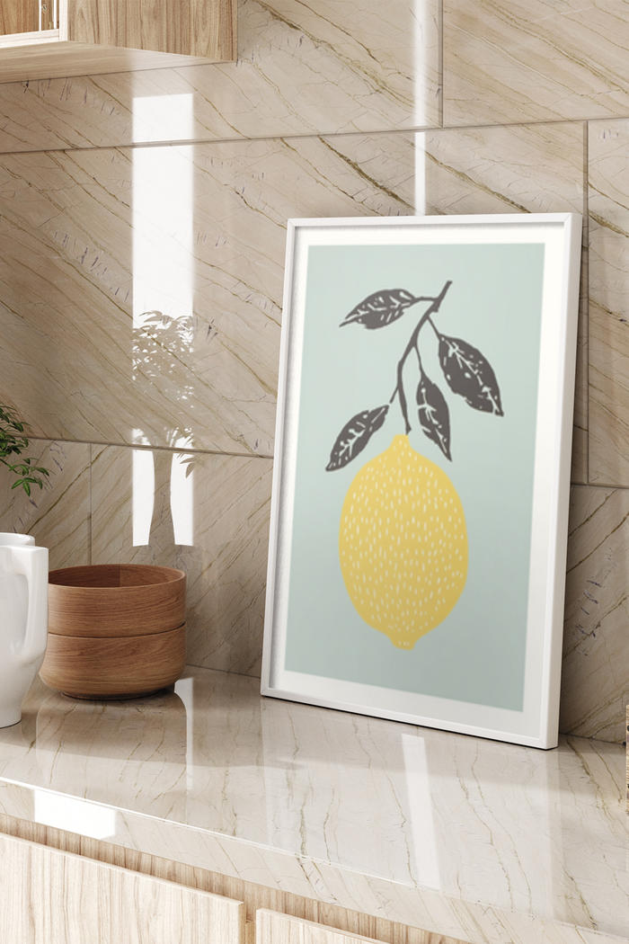 Playful Yellow Lemon Art Poster - Klumo Shop