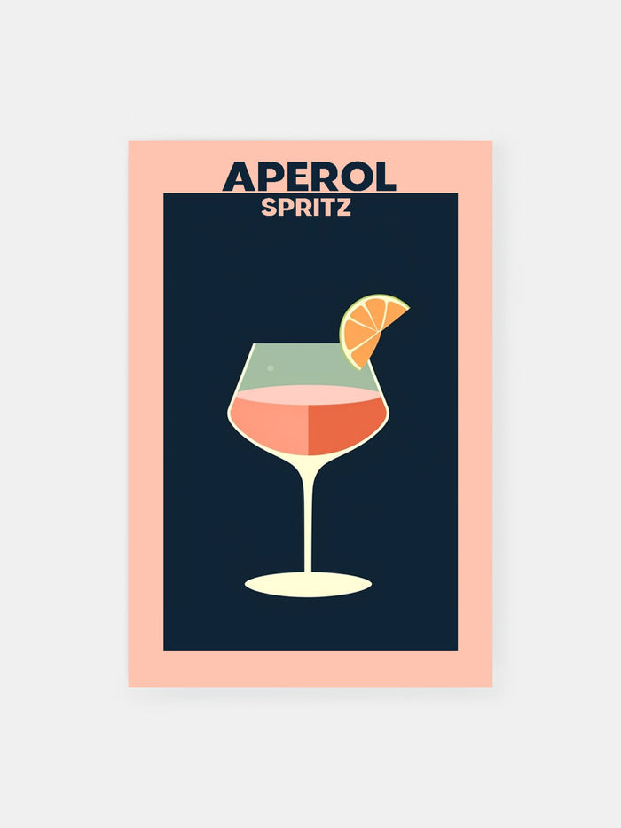 Modern Pink Aperol Spritz Poster