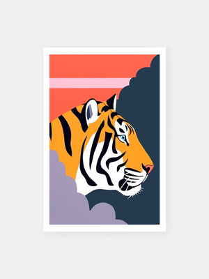 Modernist Tiger Portrait Poster