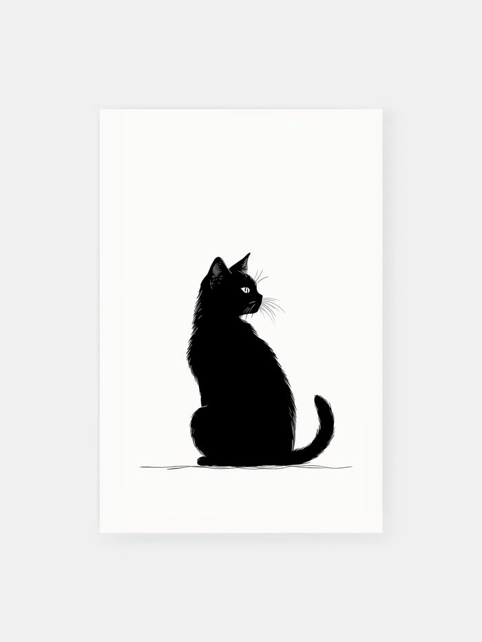 Monochrome Katze Schatten Poster