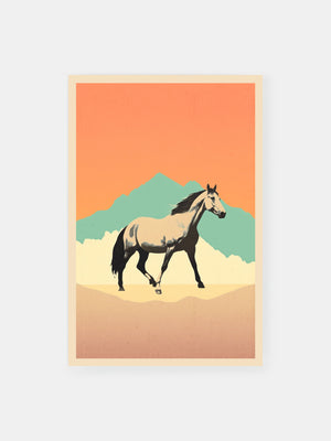 Monochrome Stallion Poster