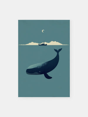 Moonlit Whale Encounter Poster