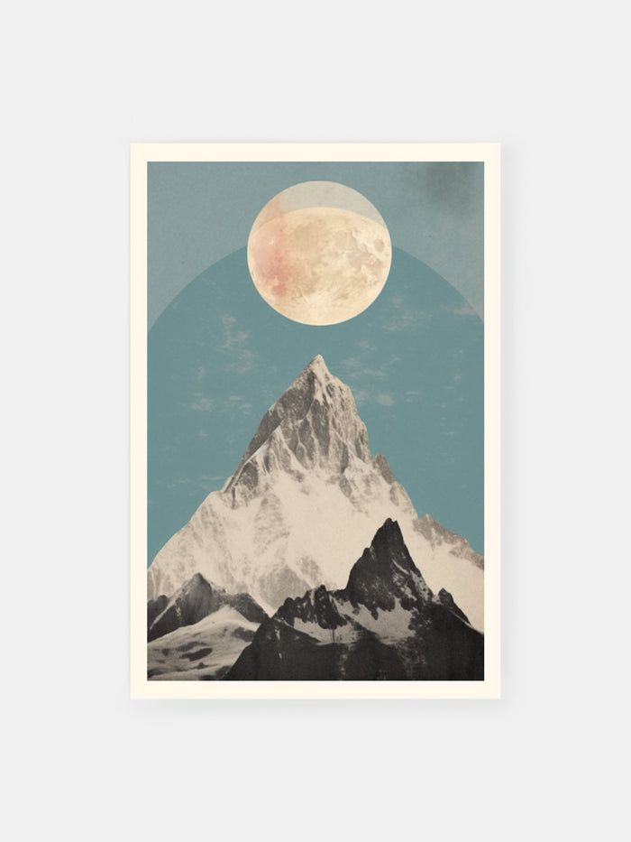 Moonrise Mountain Collage Poster