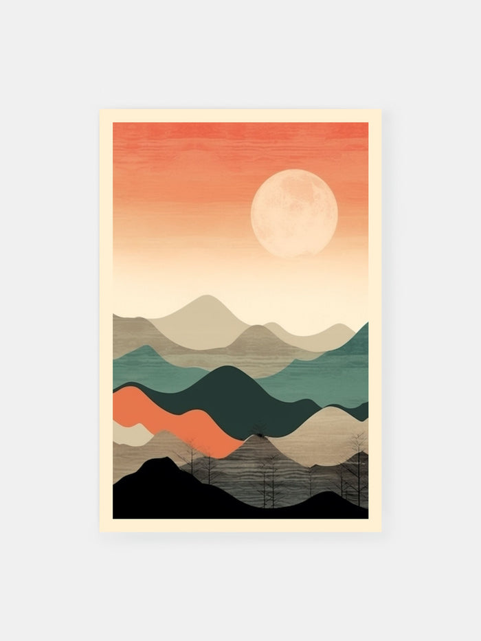 Muted Sunset Valleys Poster