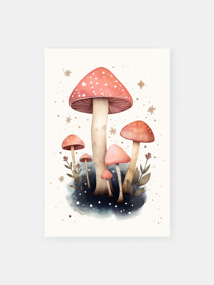 Mystical Cosmic Mushroom Poster