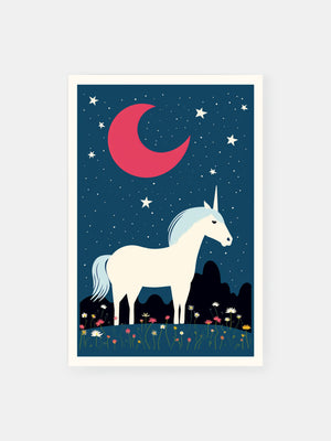 Mystical Moon Unicorn Poster