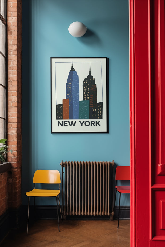 New York City Skyline Poster in Stylish Interior Decor