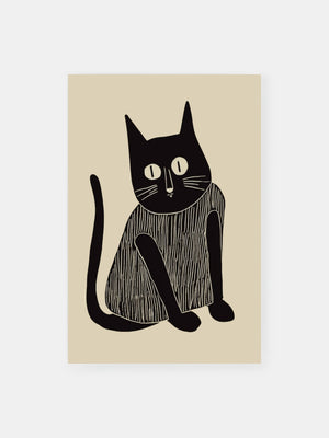 Noir Vintage Cat Paws Poster