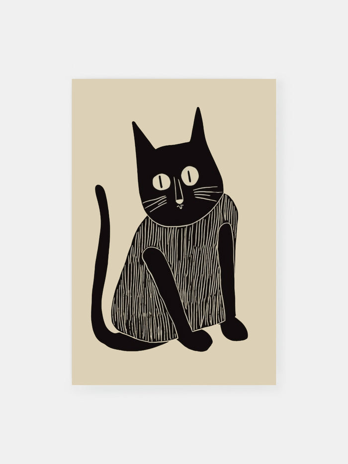 Noir Vintage Cat Paws Poster