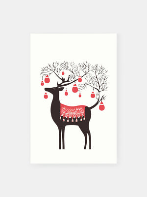 Nostalgic Christmas Deer Poster