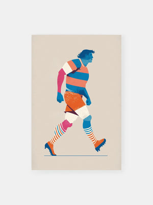 Nostalgisches Rugby Colorburst Poster