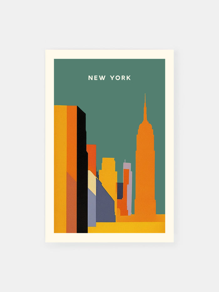 NY Colorful Cityscape Poster