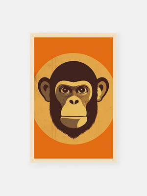 Oldstyle Chimpanzee Portrait Poster