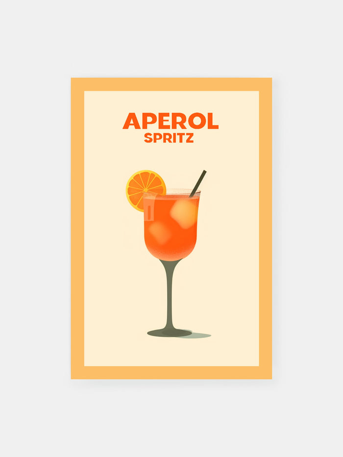 Orange Aperol Spritz Cocktail Poster
