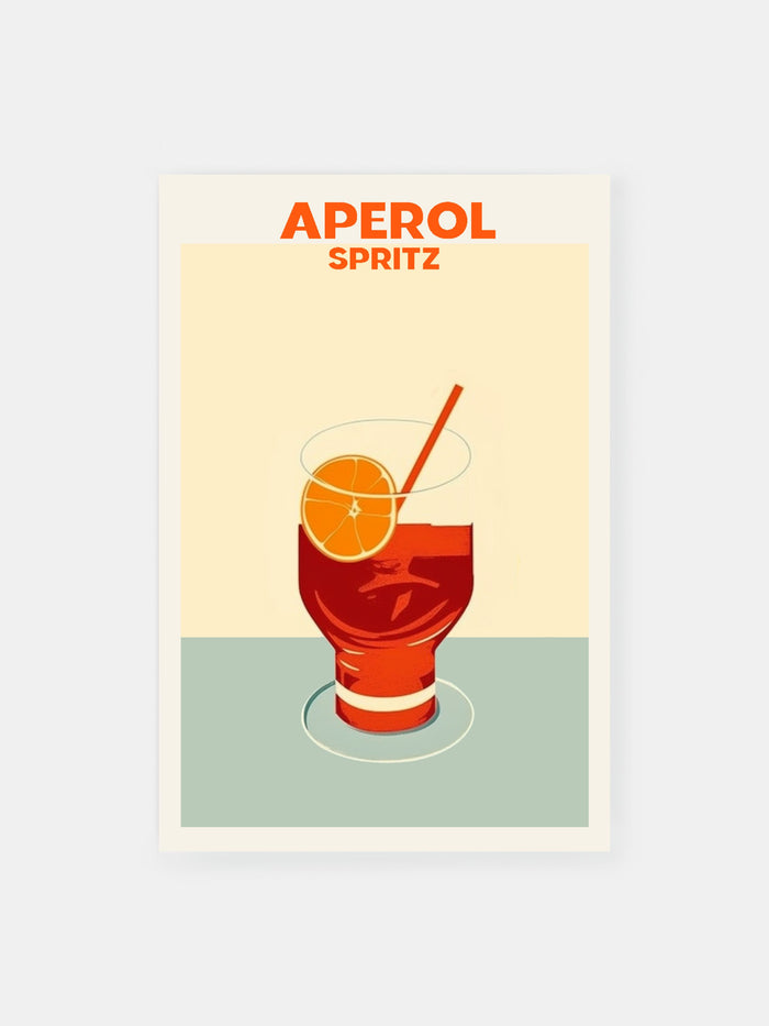 Orange Aperol Spritz Drink Poster