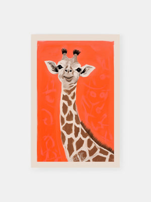Orange Giraffe Poster