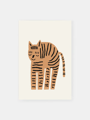 Orange Tiger Simplicity Poster