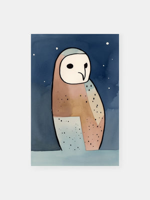 Owl Night Silhouette Poster