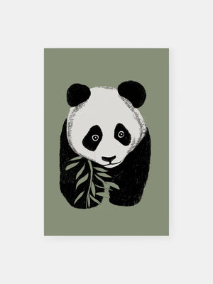 Panda Leaf Portrait Poster