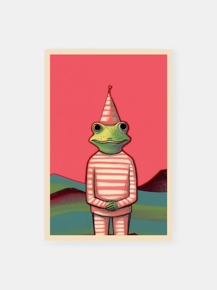 Party Striped Frog Poster